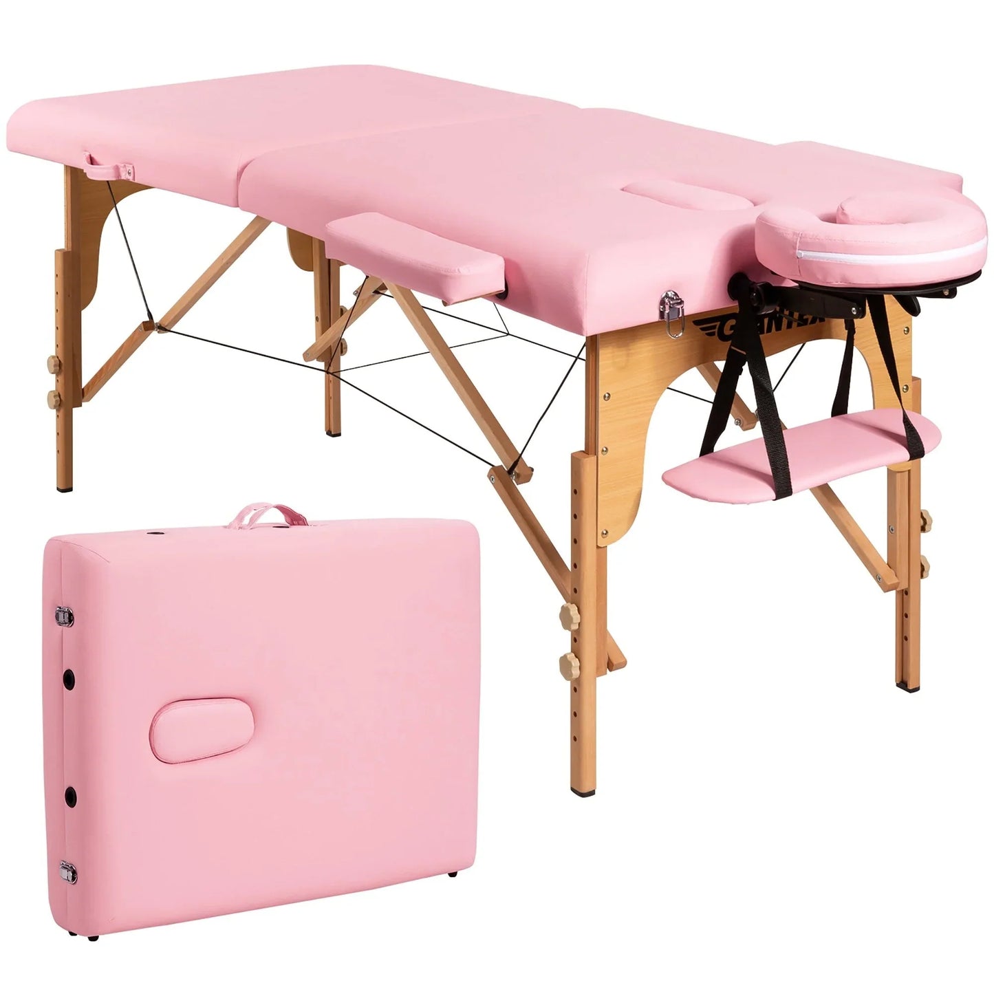 84L Portable Massage Table Adjustable Facial Spa Bed Tattoo w/ Carry