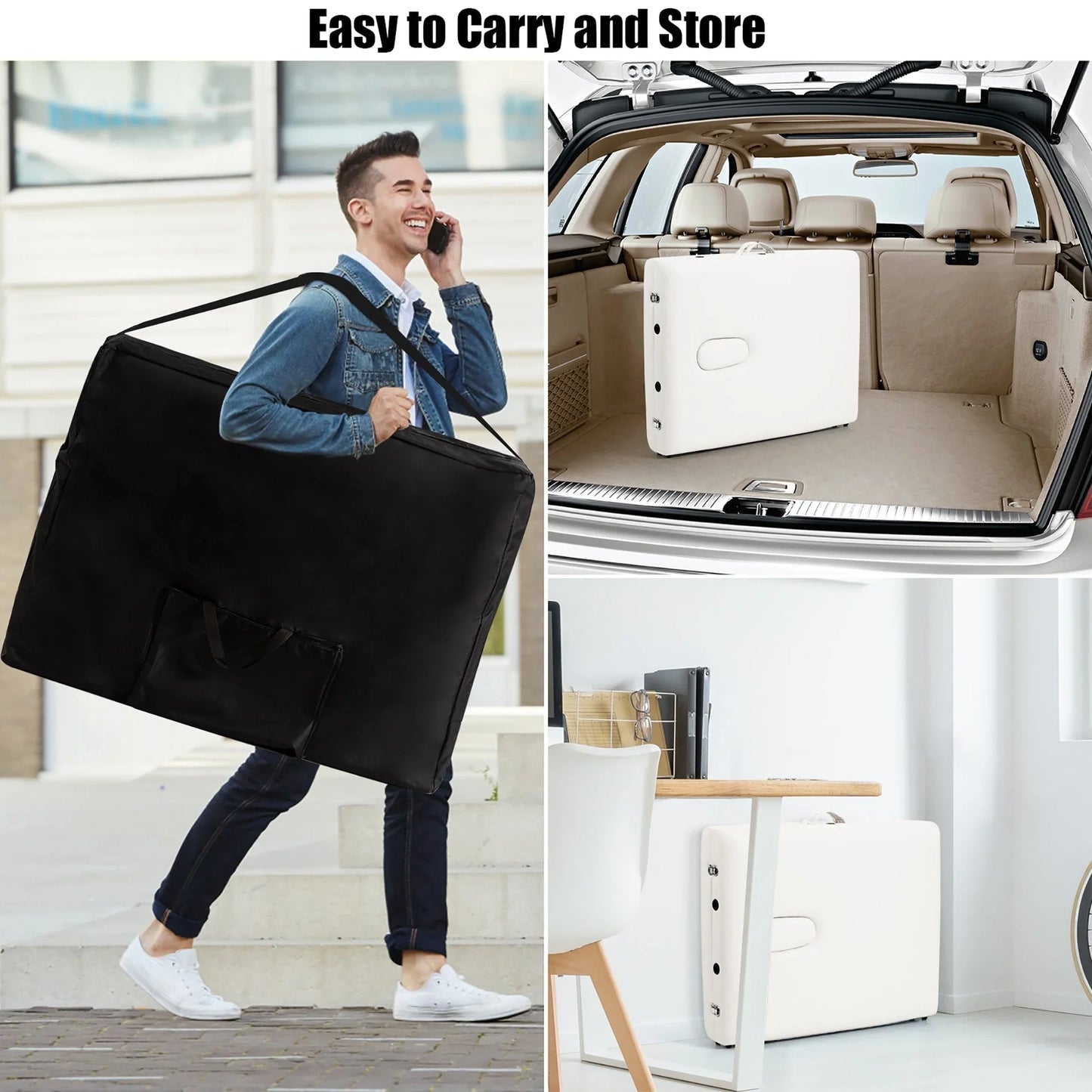 84L Portable Massage Table Adjustable Facial Spa Bed Tattoo w/ Carry